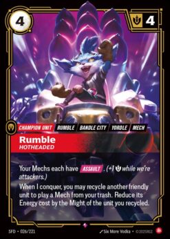 SFD-026 - Rumble - Hotheaded - Rare - Foil